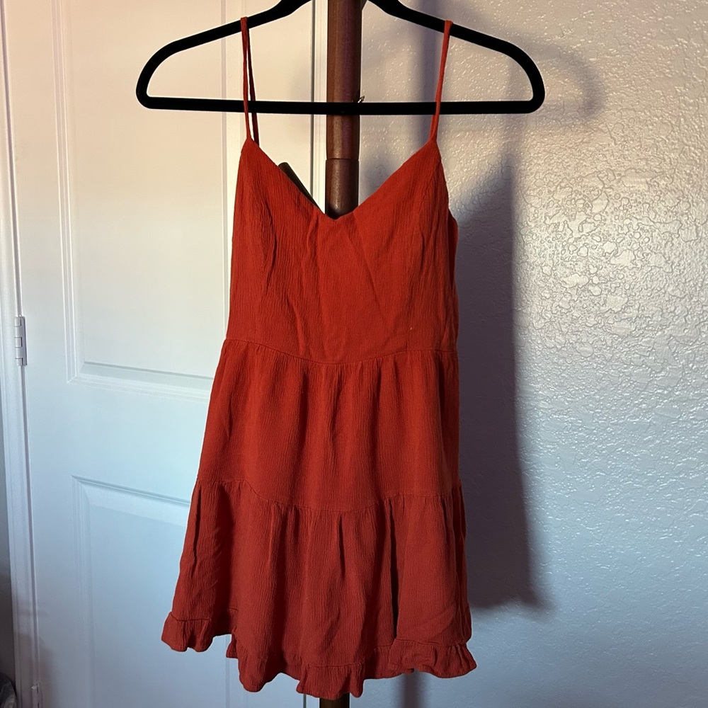 Papaya Women’s Burnt Orange Ruffle Mini Dress Size Medium |E48